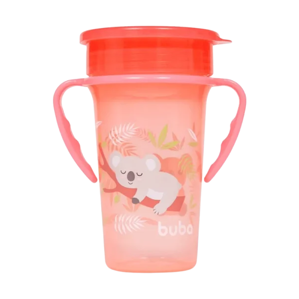 Copo de Treinamento Coala Laranja C/ Alça 300ml - Buba
