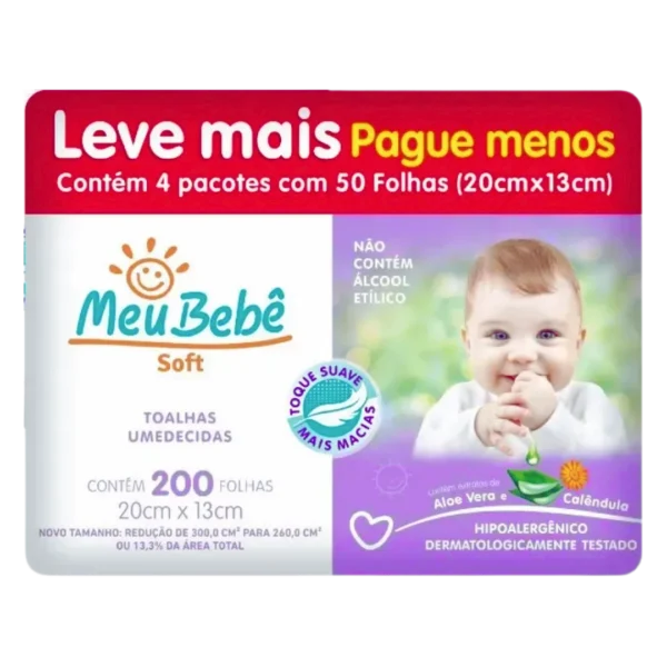 Toalha Umedecida Meu Bebe Soft LV+PG-
