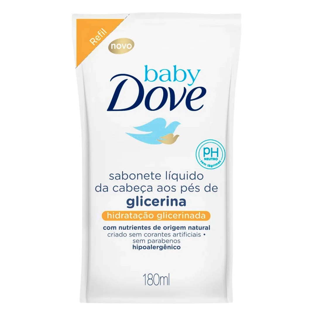 imagem Sabonete Líquido Refíl Hidratação Glicerinada Dove Baby 180ml - Imagem 1