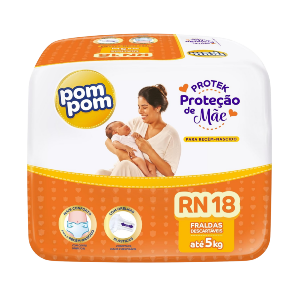 Fralda Pompom Protek Proteção de Mãe RN18