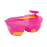 Kit Refeição Buba Rosa com divisória e colher