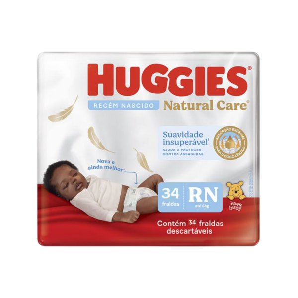 Fralda Huggies Natural Care Mega RN Pacote C/34 Unidades