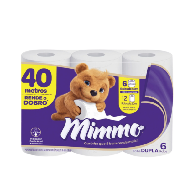 Papel Higiênico Mimmo Folha Dupla Neutro C/6 Rolos