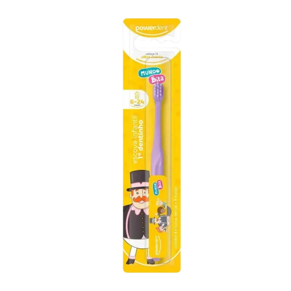 Escova Dental Infantil Powerdent Mundo Bita C/ Estojo