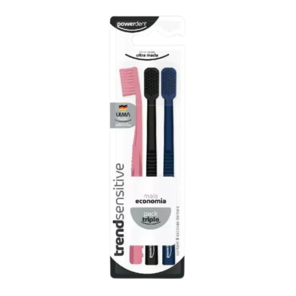 Kit Escova Dental Powerdent Trend Sensitive C/ 3 Unidades