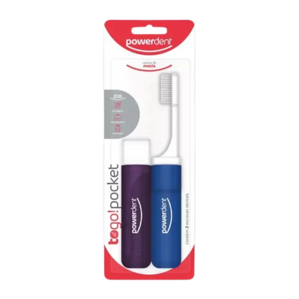 Escova Dental Portátil Powerdent C/ 2 Unidades
