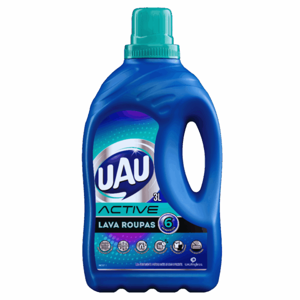 Lava Roupas Líquido Uau Active 6 Benefícios 3 Litros