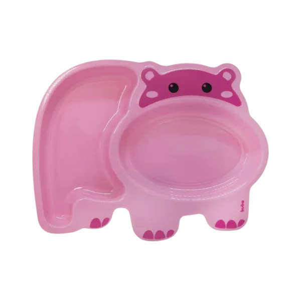 Pratinho Infantil com Divisórias Buba Hipopótamo Rosa