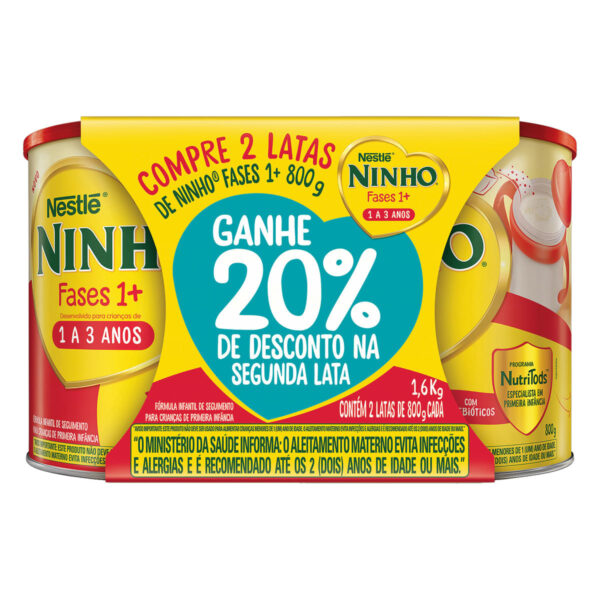 Composta Lácteo Nestlé Ninho Fases 1+ Pack Com 2 Latas de 800gr