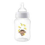 Mamadeira Philips Avent Anticólica Transparente Macaquinho 1+ Meses 260ml