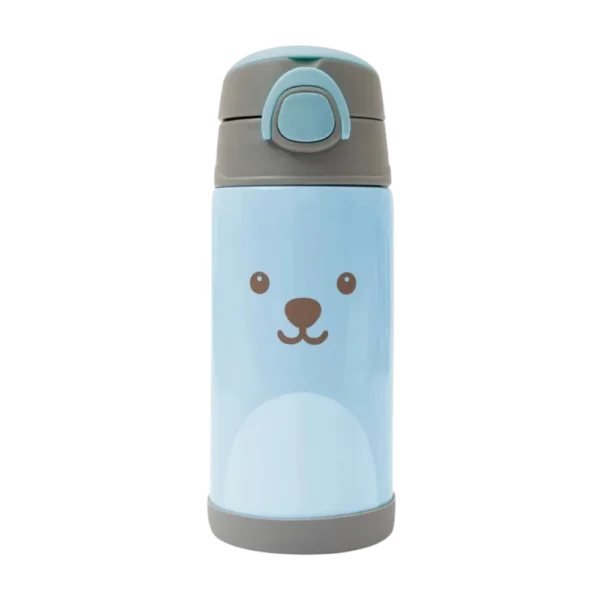 Garrafinha Térmica Com Canudo Buba Azul 400ml