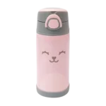 Garrafinha Térmica Com Canudo Buba Rosa 400ml