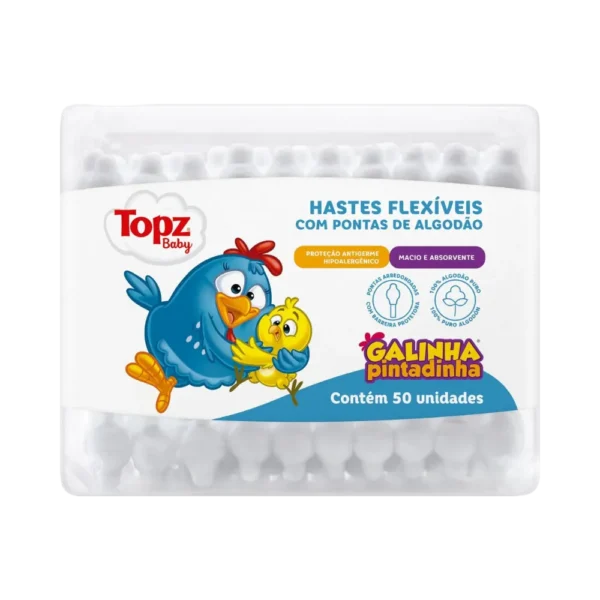 Hastes Flexíveis Topz Baby Galinha Pintadinha C/50 Unidades