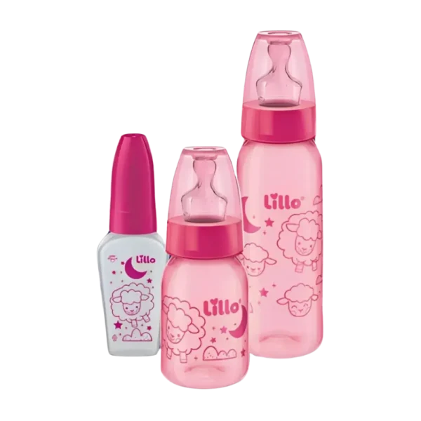 Kit Mamadeira Evolução Cores Divertidas Lillo Rosa