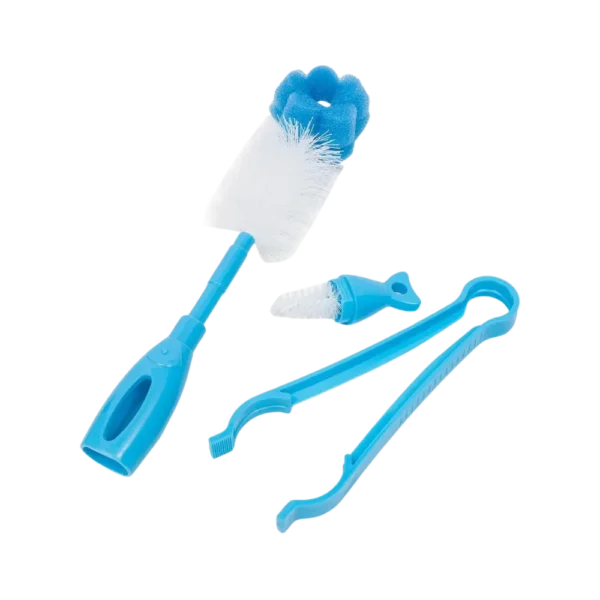 Kit Escovas e Pinça para Mamadeira Buba Azul