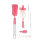 Kit Escovas para Mamadeiras, Bicos e Canudos Buba Rosa