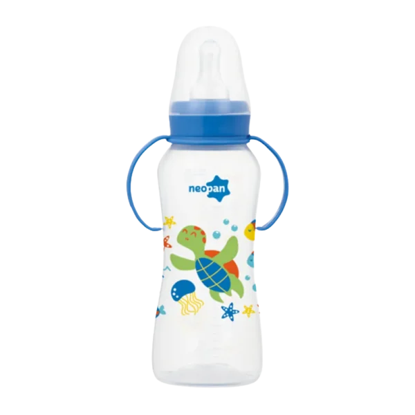 Mamadeira Neopan com Alça Azul 6+ Meses 250ml