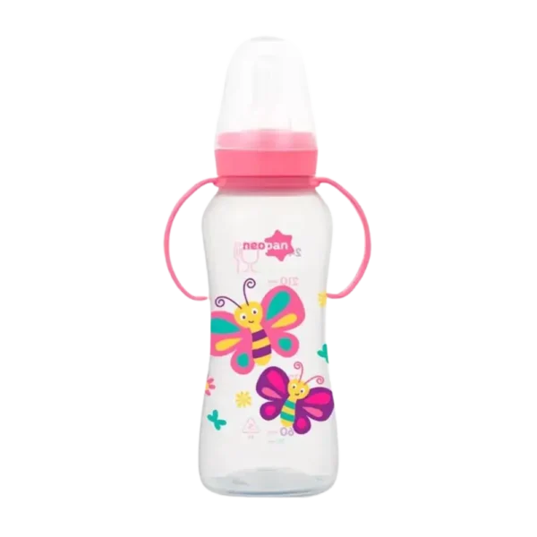 Mamadeira Neopan com Alça Rosa 6+ Meses 250ml
