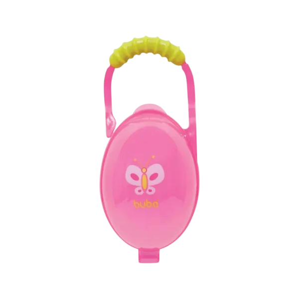 Porta Chupeta com Alça Buba Borboleta Rosa
