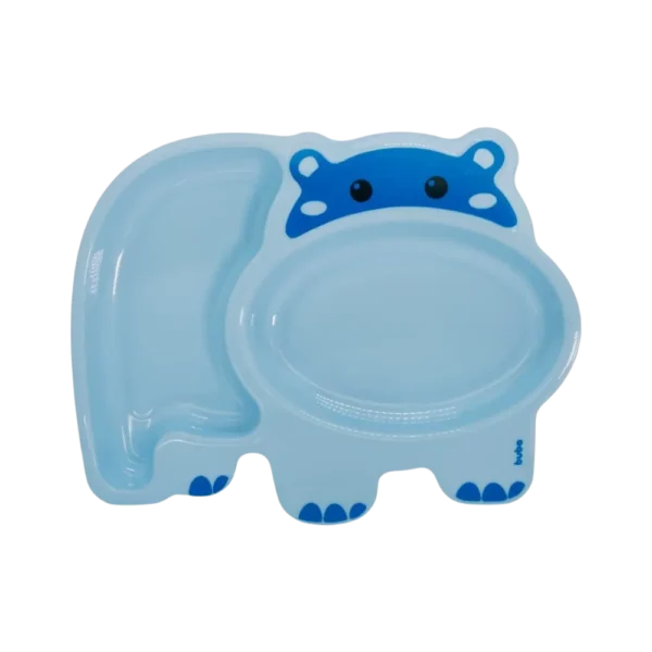Pratinho Infantil com Divisórias Buba Hipopótamo Azul