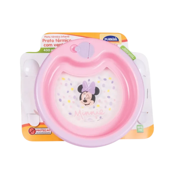 Prato Térmico com Ventosa Minnie Plasútil 450ml