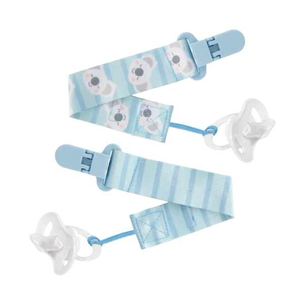 Kit Prendedores de Chupeta Buba Coala Azul +3 Meses c/ 2 Unidades