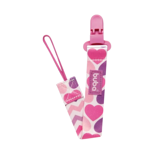 Prendedor de Chupeta Buba Corações +3 Meses