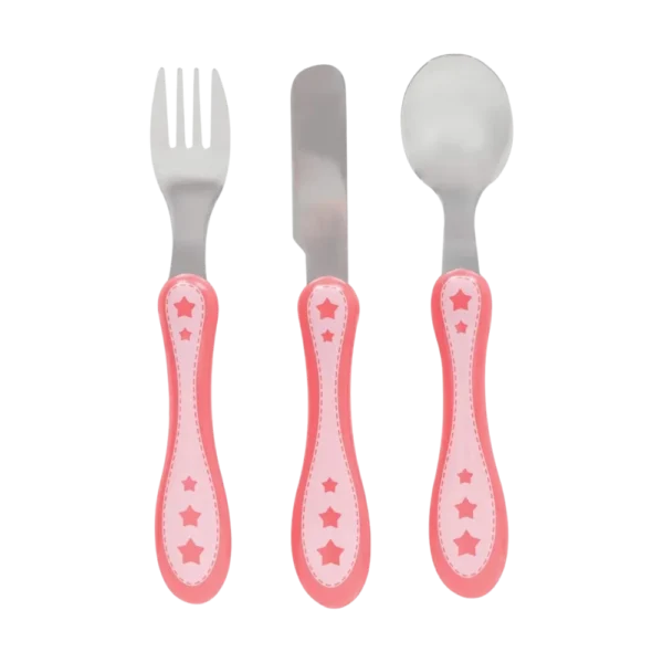 Kit Talheres Estrelinha Buba Rosa +6 Meses