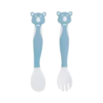 Kit Talheres Flexíveis Buba Coala Azul +6 Meses