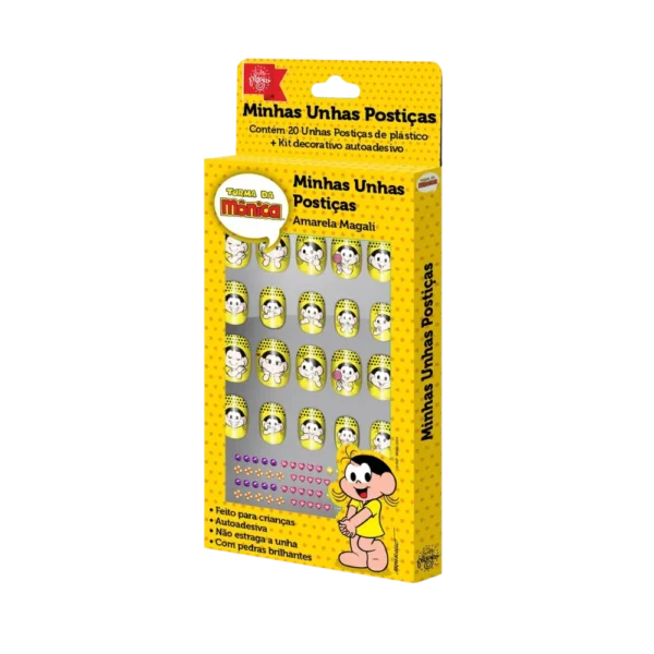 Unhas Postiças Infantil Turma da Mônica Autoadesivas Magali