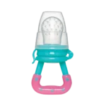 Porta Frutinhas Buba em Silicone Rosa e Verde +6 Meses