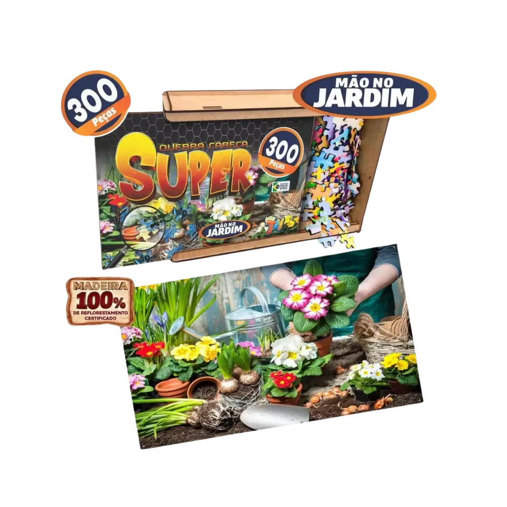 supermaonojardim Quebra Cabeça Super Mão No Jardim Paper Toy 300 Peças - Imagem 1