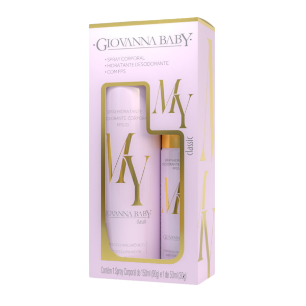 Kit Spray Hidratante Desodorante Corporal Giovanna Baby Classic