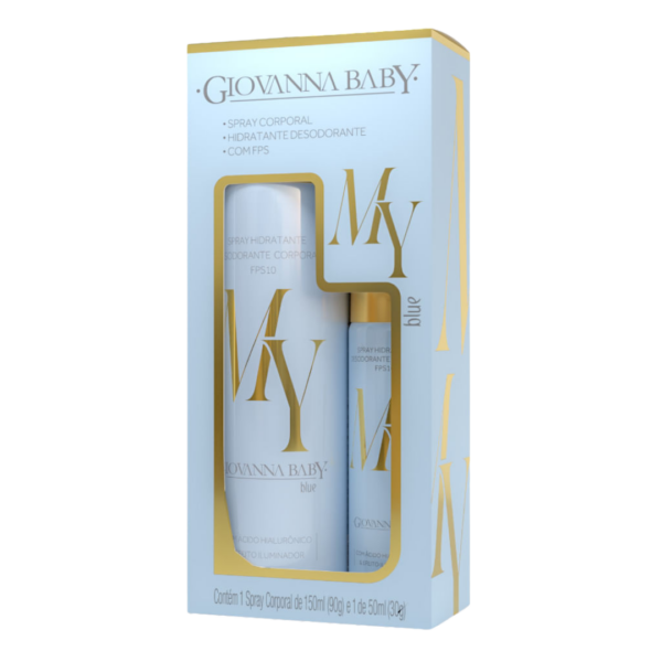 Kit Spray Hidratante Desodorante Corporal Giovanna Baby Blue