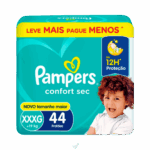 Fralda Pampers Confort Sec XXXG Pacote C/44 Unidades