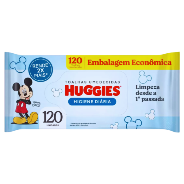 Toalha Umedecida Huggies Higiene Diária C/120 Und