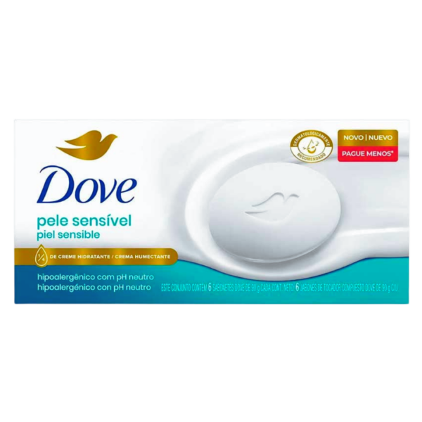Sabonete em Barra Dove Pele Sensível Pack C/6 Und
