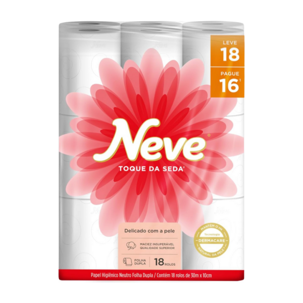 Papel Higiênico Neve Toque da Seda Folha Dupla LV 18 PG 16