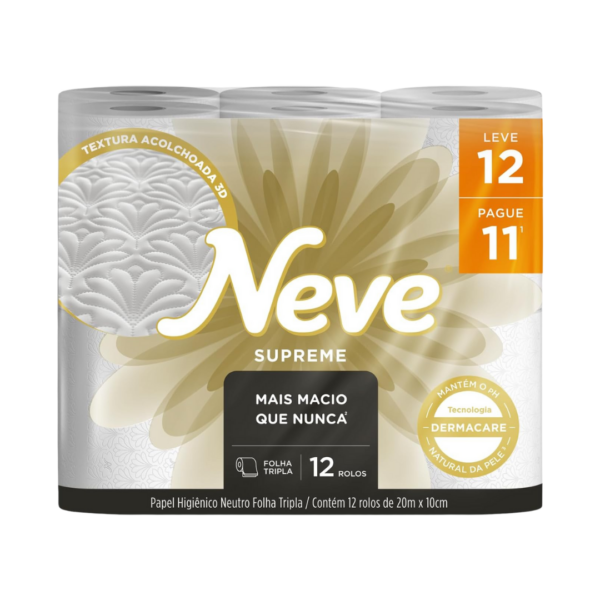 Papel Higiênico Neve Supreme Folha Tripla LV 12 PG 11