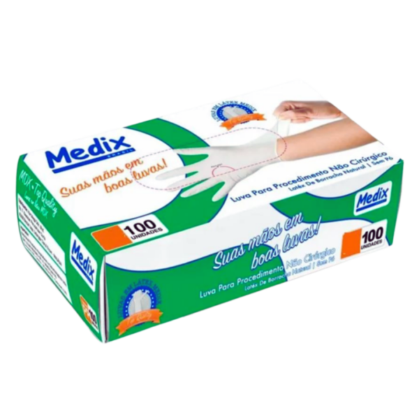Luva de Látex Sem Pó Medix C/100 Und