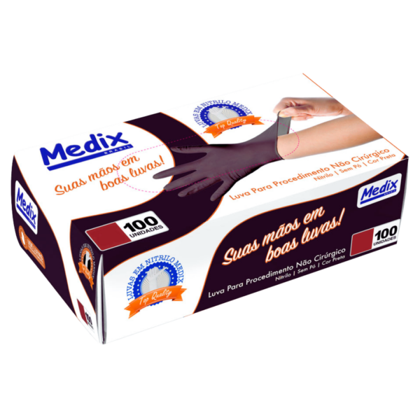 Luva de Nitrilo Sem Pó Medix C/100 Und