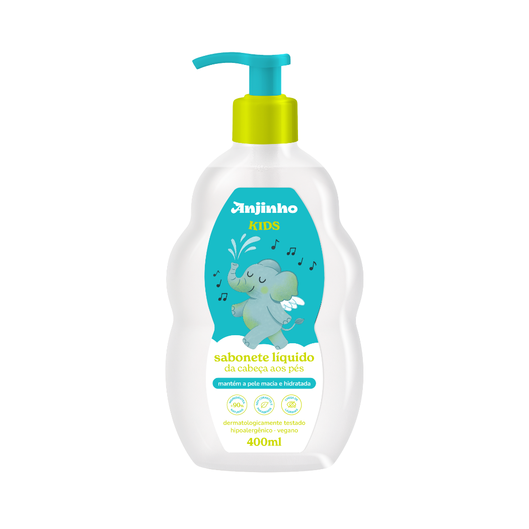 sabonete da cabeça aos pés anjinho Sabonete Líquido Anjinho Kids 400ml - Imagem 1