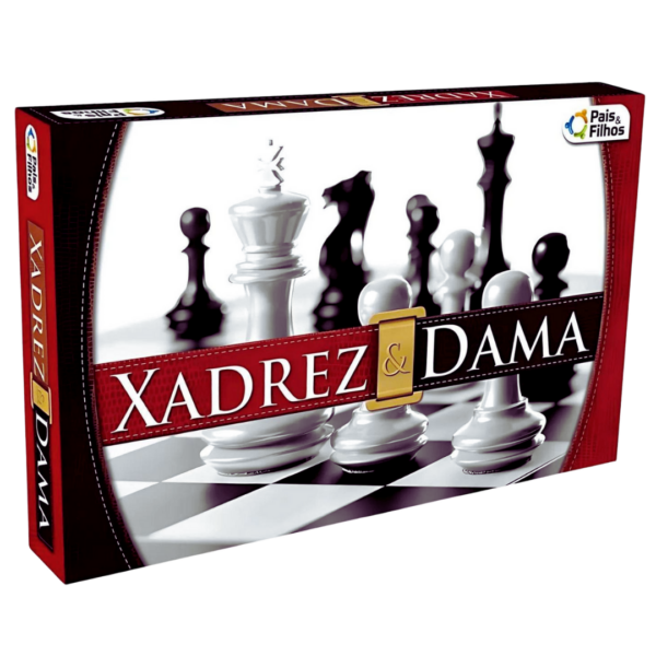 Jogo de Xadrez & Dama C/56 Peças Pais & Filhos