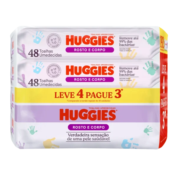 Toalha Umedecida Huggies Rosto e Corpo LV+PG-