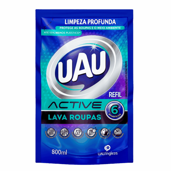Lava Roupas Líquido Uau Active Refil 800ml