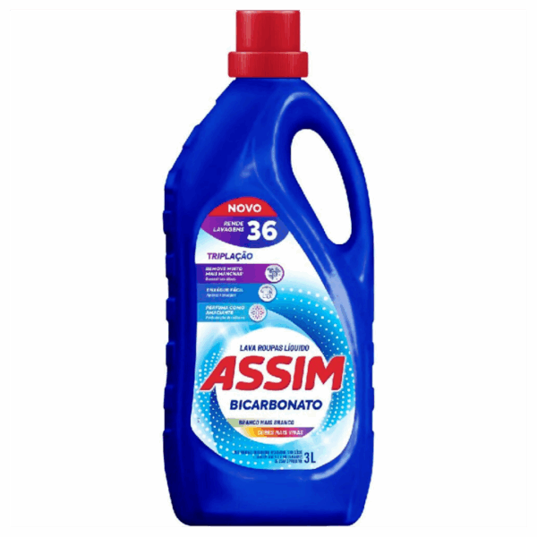 Lava Roupas Liquido Assim Bicarbonato 3L