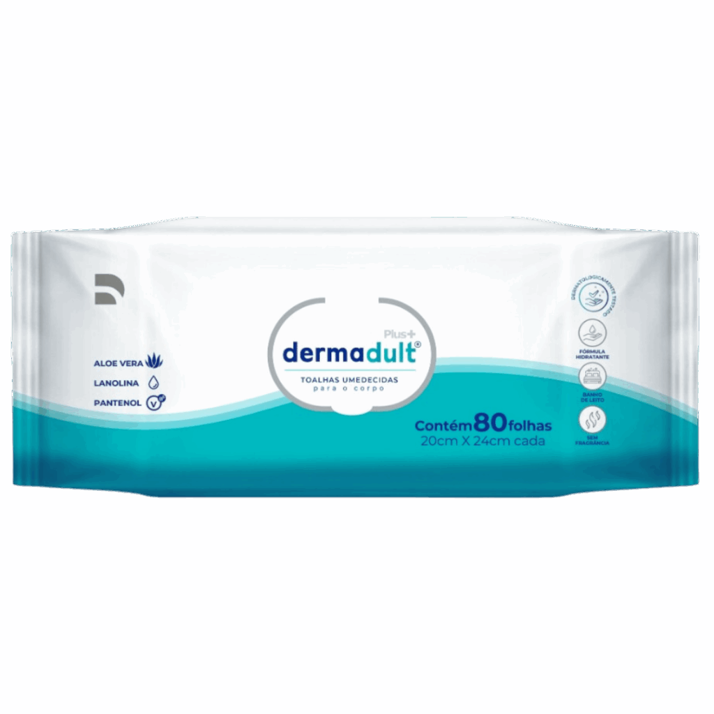 Toalha Umedecida Dermadult Flip Top C/80 Und