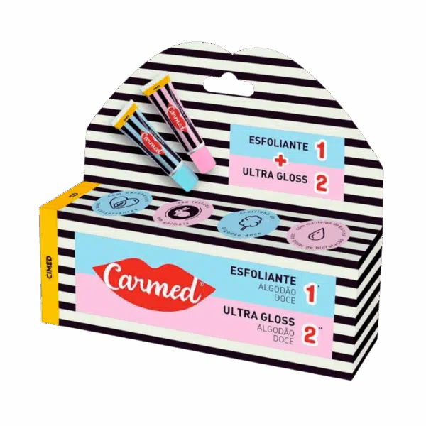 Carmed Esfoliante+Ultra Gloss Algodão Doce 10gr Cada