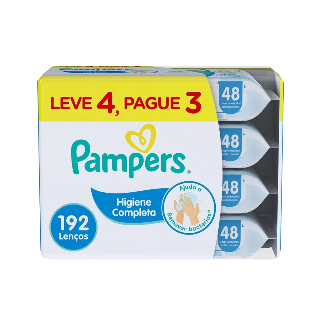 pampers higiene completa TU KIT Toalha Umedecida Pampers Higiene Completa C/4 pacotes - Imagem 1